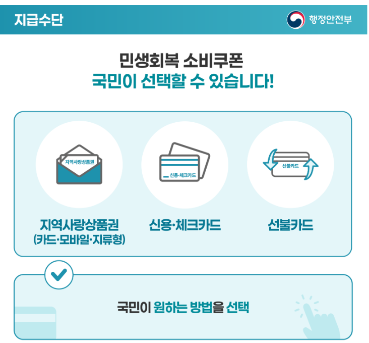 민생회복 소비쿠폰 지급 수단