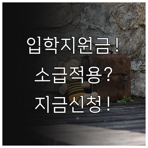 초등학교 입학지원금 신청 기간과 소급..