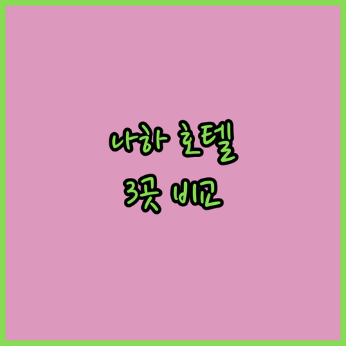 나하 호텔 어디로 갈까? 인기 호텔 