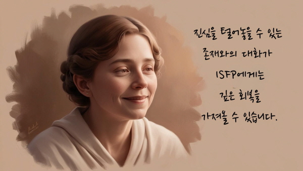 진심을 털어놓을 수 있는 존재와의 대화가 ISFP에게는 깊은 회복을 가져올 수 있습니다에 관한 그림