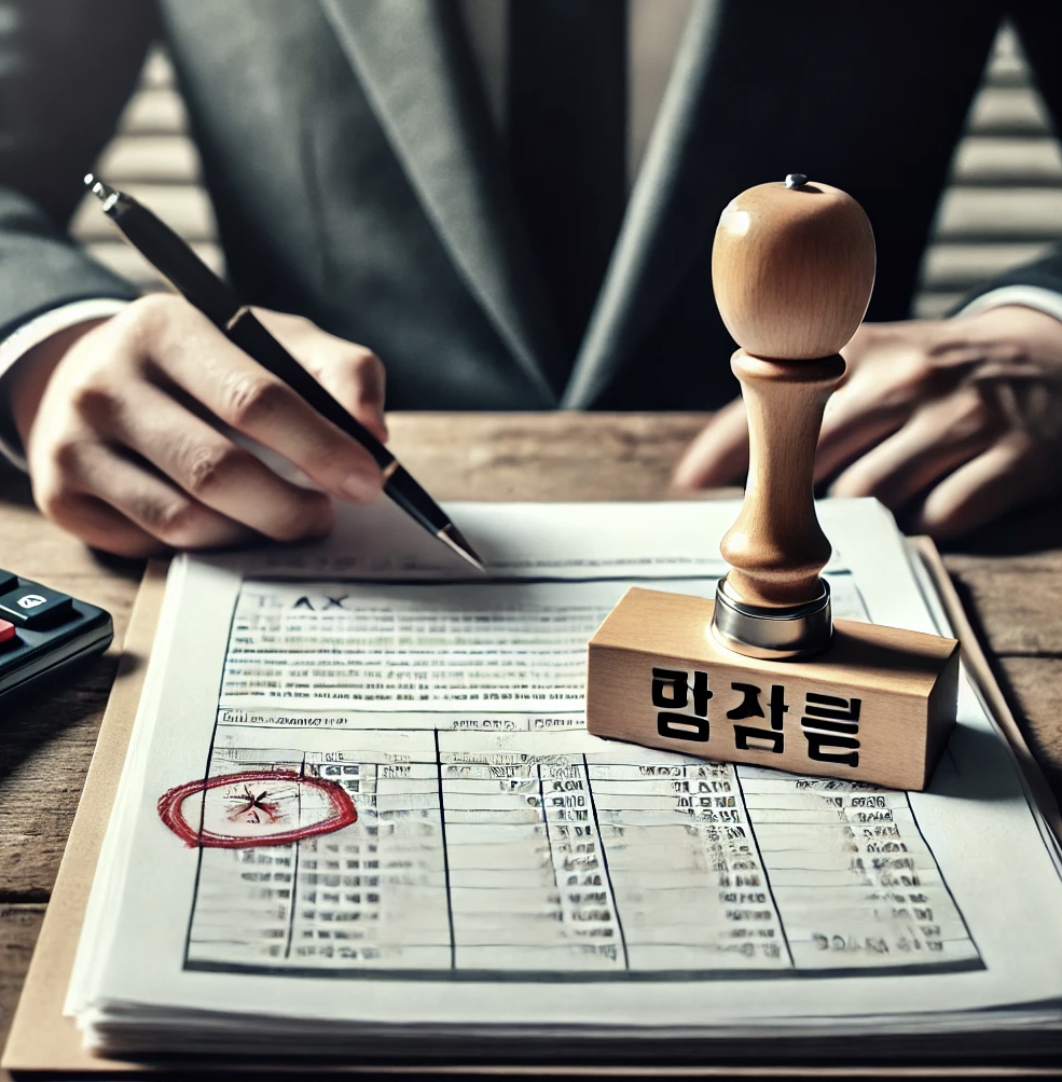 세금 관련 문서&amp;#44; 금융 규정을 상징하는 장면