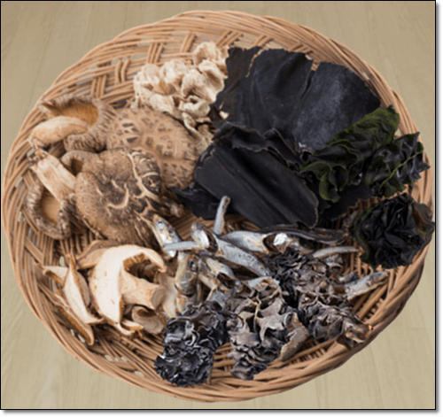 후코이단 음식 미역귀 다시마 표고버섯