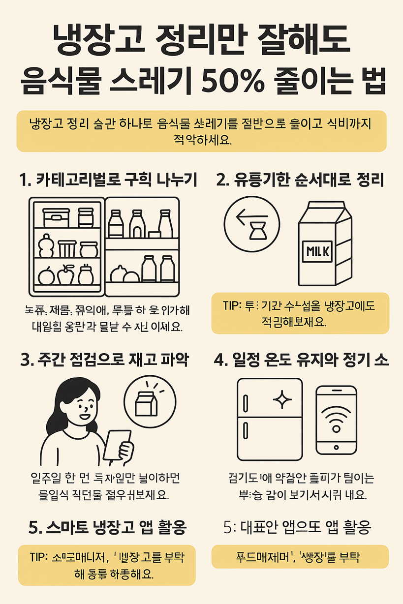 냉장고 정리로 음식물 쓰레기 줄이는 법