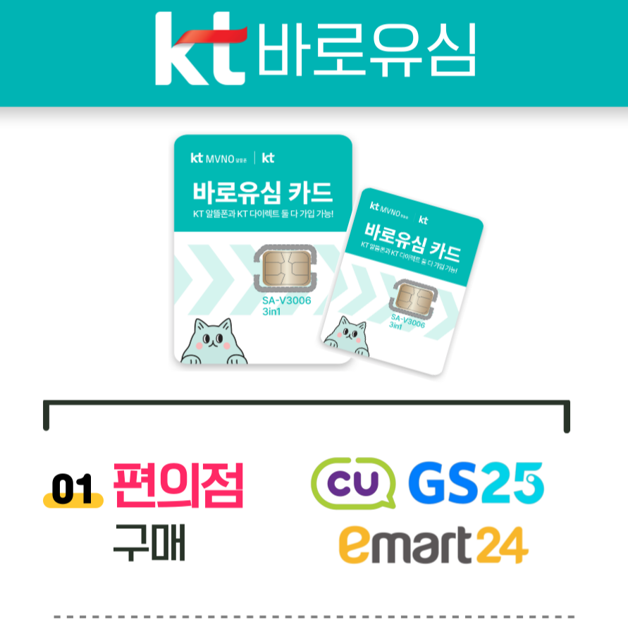 kt바로유심 편의점 구매법