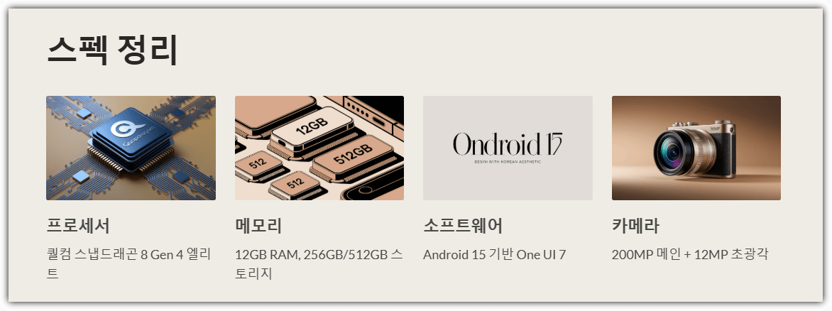 갤럭시 S25 엣지 스펙 정리
