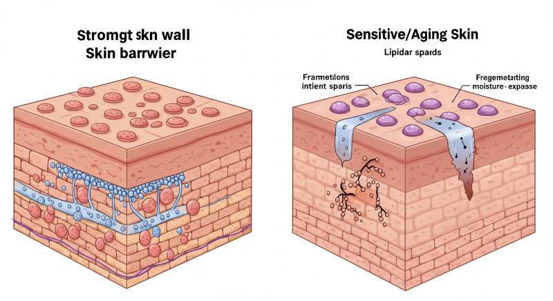 피지 분비 감소 및 건조