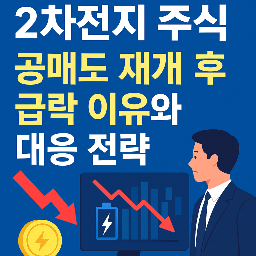2차전지 주식 급락과 공매도 영향을 시각화한 썸네일 이미지