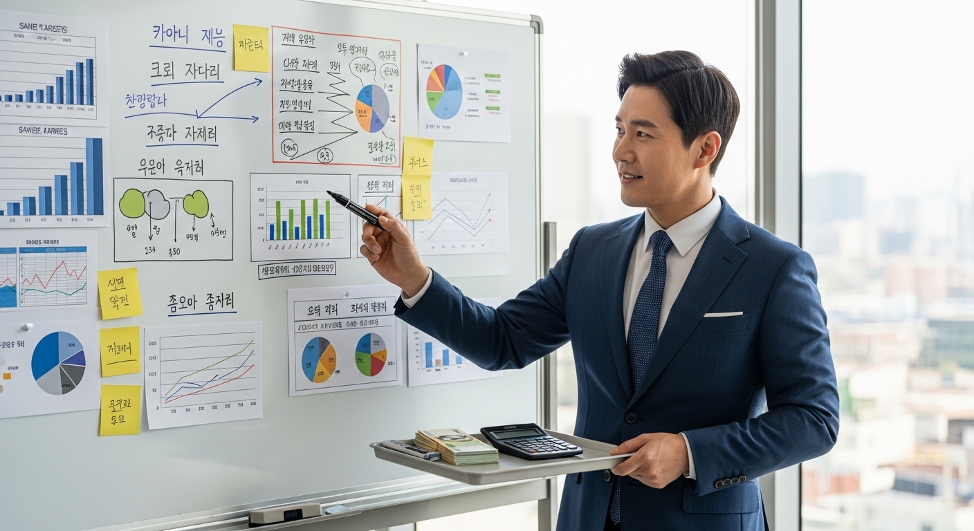 정책자금 금리 전략을 계획하는 자영업자 모습