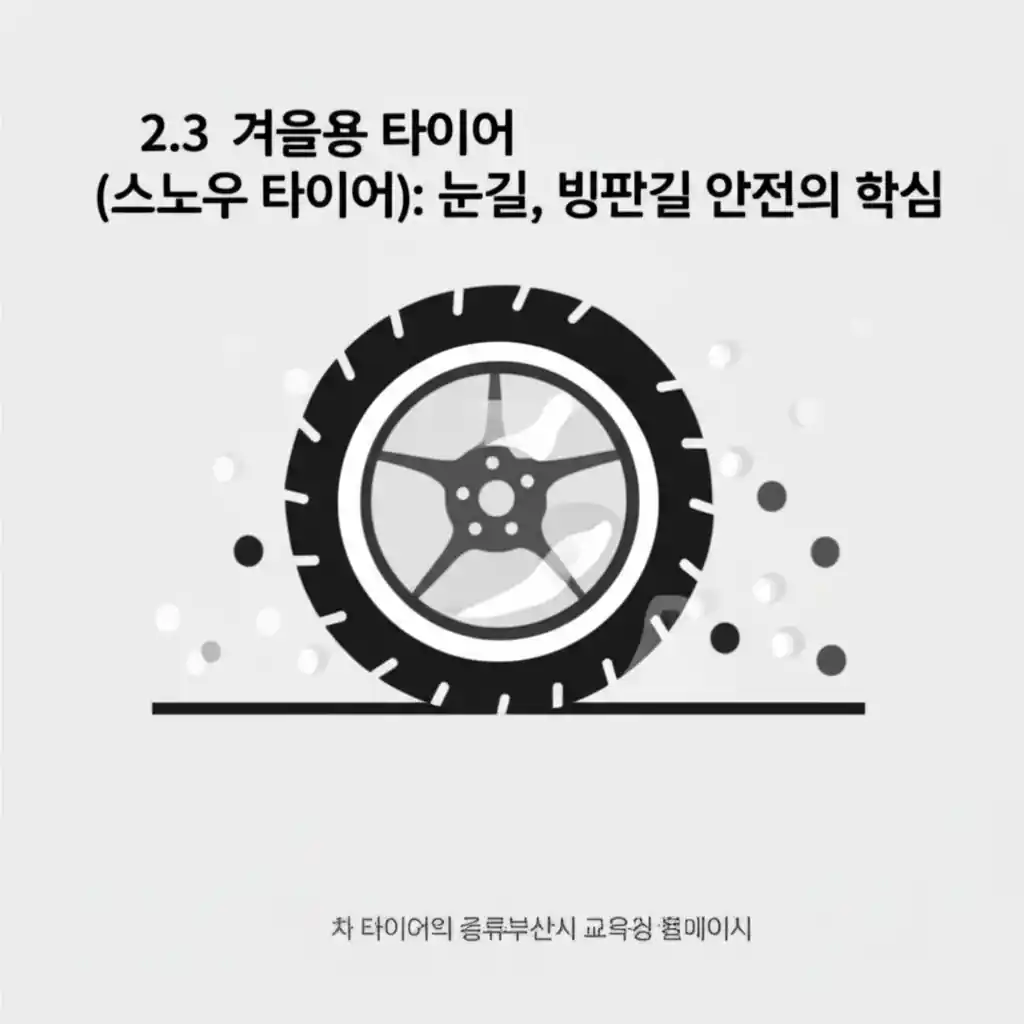 부산시 교육청 차 타이어 종류: 눈길 빙판길 안전의 핵심, 겨울용 스노우 타이어.