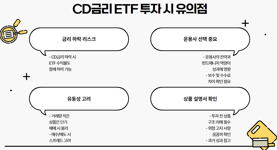 CD금리 ETF 투자 시 유의점