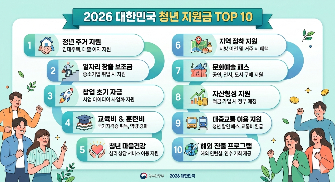 2026년 청년 지원금 TOP10