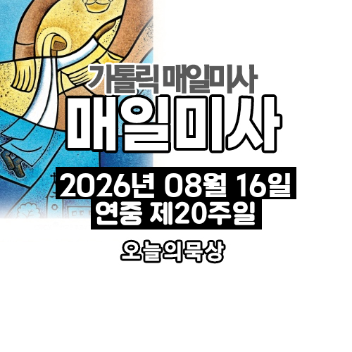 2026년 8월 16일 매일미사 연중 제20주일 오늘의 묵상