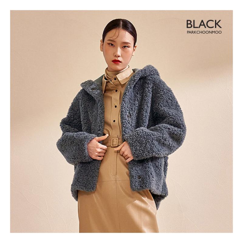 박춘무블랙 박춘무 22FW 컬링 호주 양모 후드 하프코트