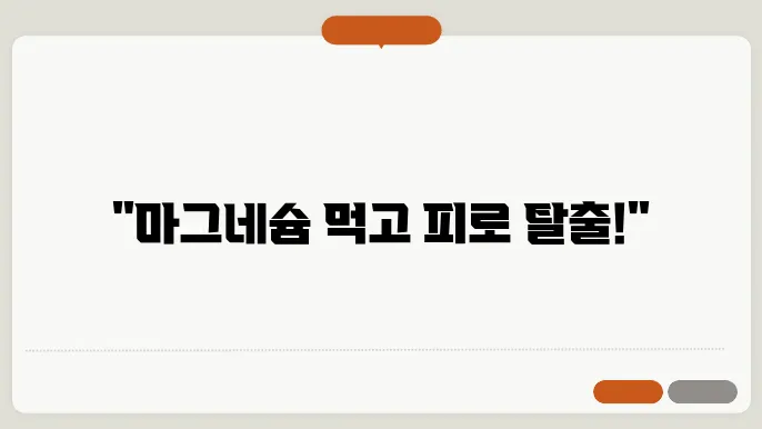 마그네슘 효능 풍부한음식 무엇?