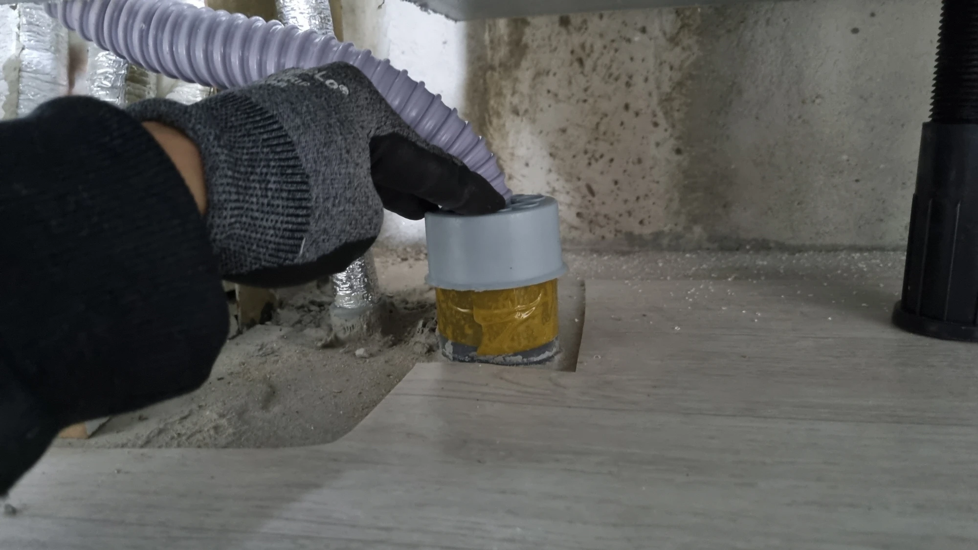 배수구 배수관 연결