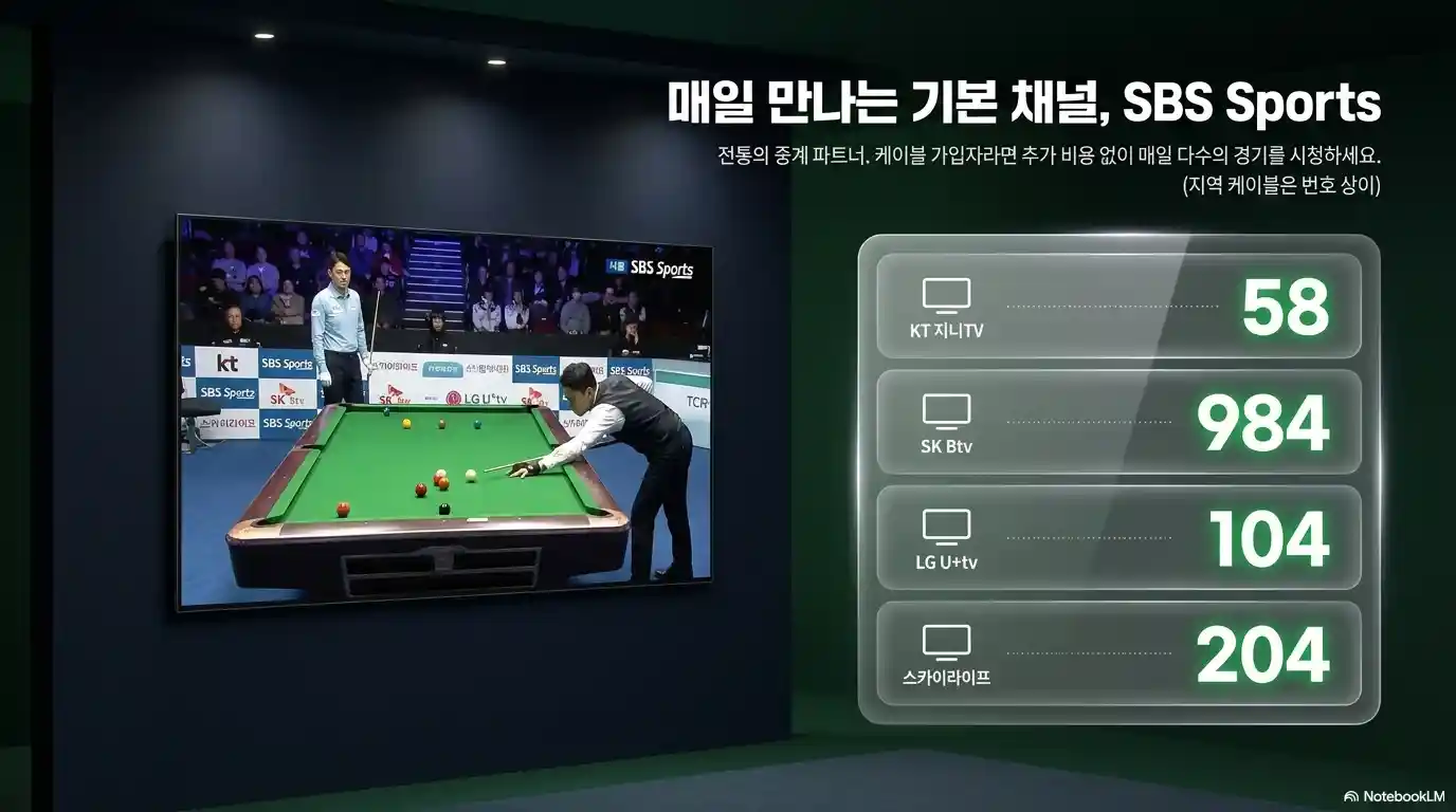 PBA 중계 채널 SBS 스포츠 채널 번호