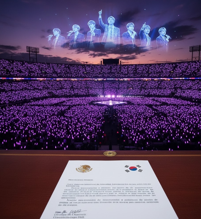 "BTS 좀 더 보게 해주세요!" 멕시코 대통령, 한국 대통령에 긴급 서한 발송... 엔터주 폭등 전조?