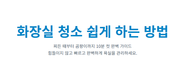 화장실 청소 쉽게 하는 방법