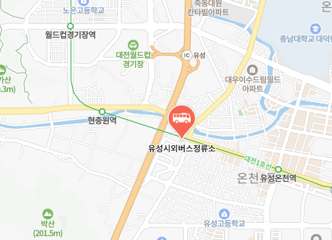 대전유성시외버스정류소 위치-지도