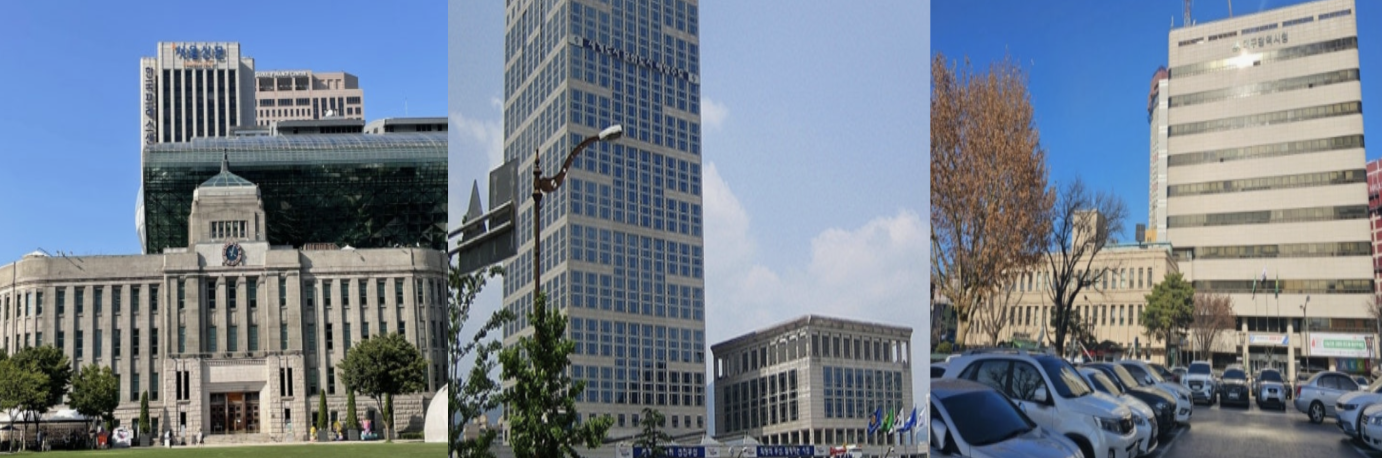 서울, 부산, 대구 시청