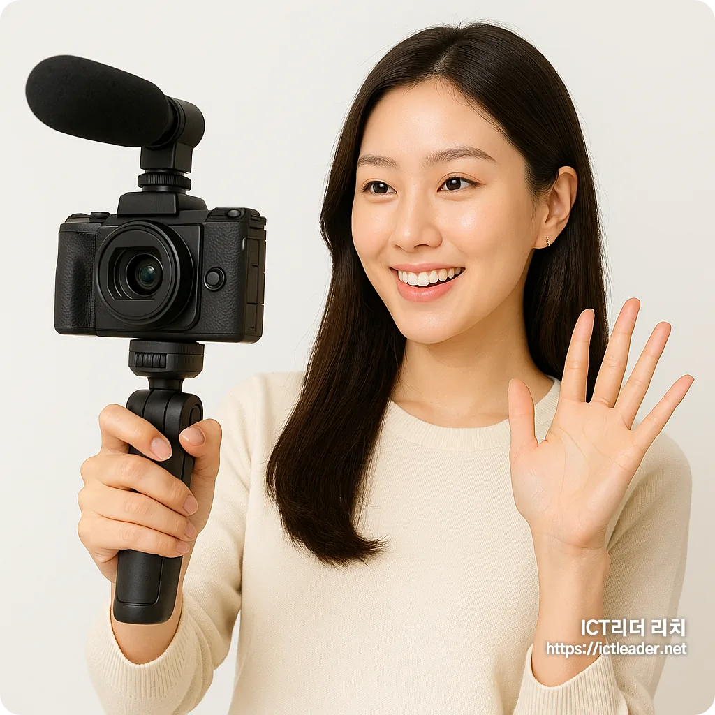 20대 여성이 자연스럽게 스마트폰으로 숏폼 콘텐츠를 촬영하는 고퀄리티 대표 썸네일