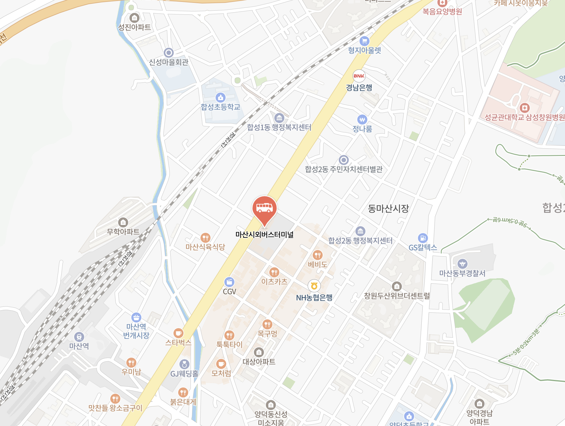 마산시외버스터미널 시간표 예매하기