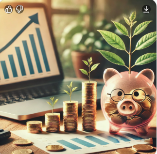 돼지저금통과 동전이미지