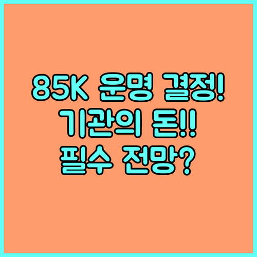 85K 레벨 전략적 중요성 비트코인 ..