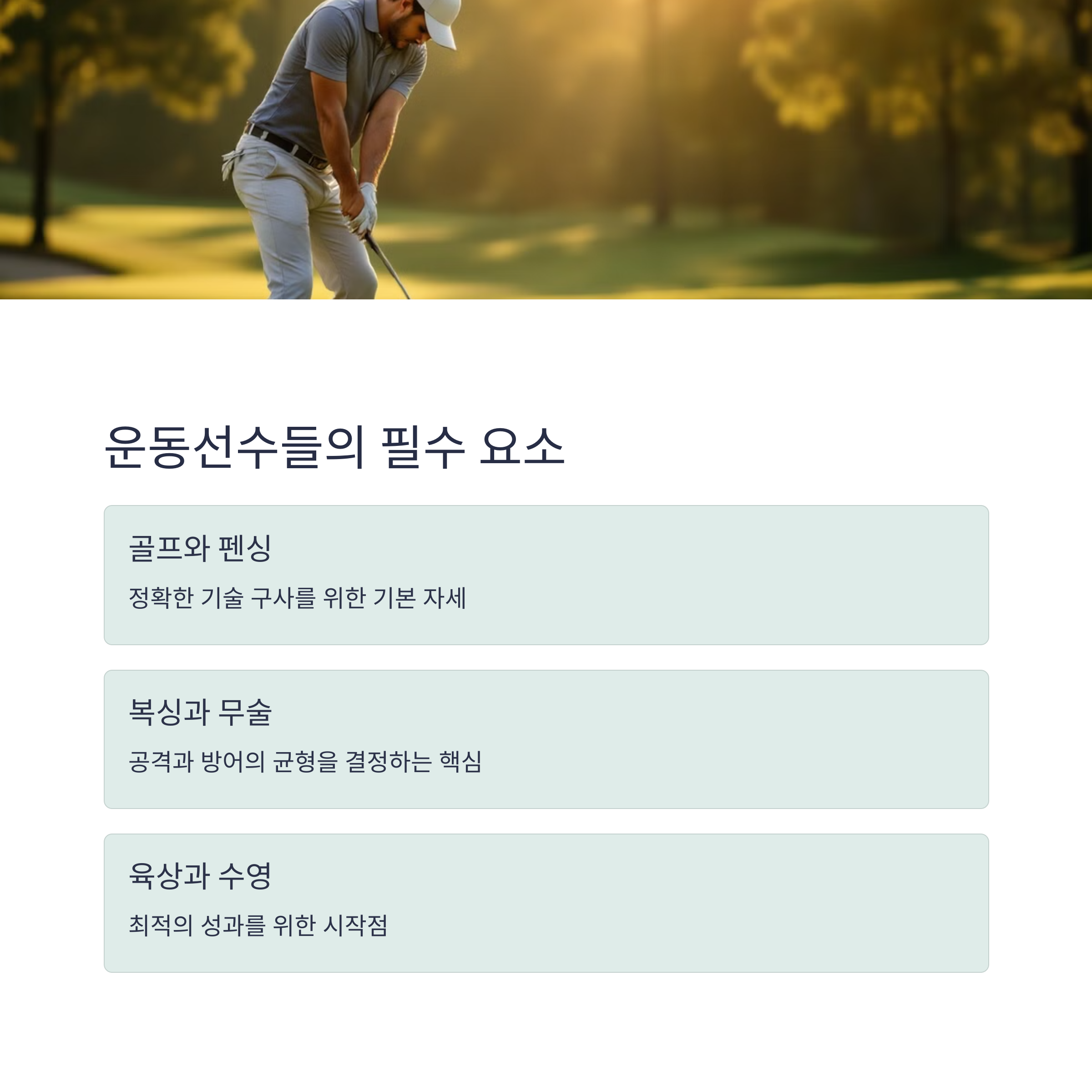 스포츠에서의 스탠스 사용