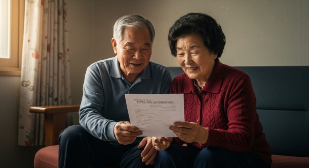 장기요양등급 판정 결과를 확인하는 모습