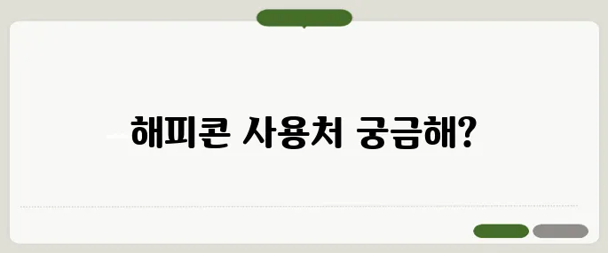 해피콘 사용처 총정리 어디서 쓸 수 있는지 한눈에
