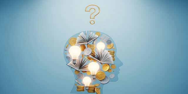 3D-illustration-of-money-and-ideas-inside-human-mind