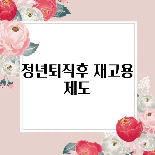 정년퇴직후 재고용 제도