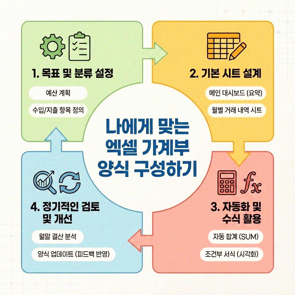 엑셀 가계부 서식 직접 만들어 관리하기