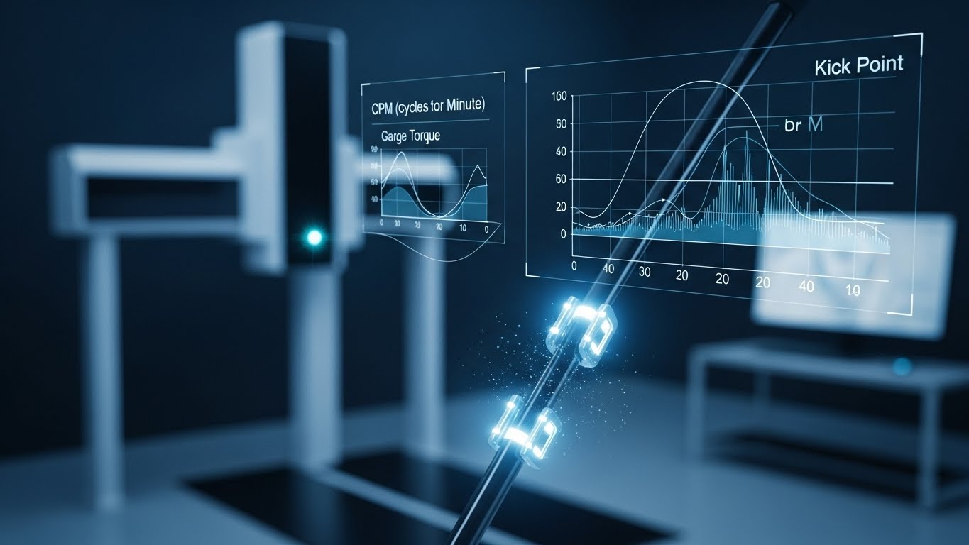 골프 샤프트 강도 CPM 측정 및 킥포인트 휘어짐 분석을 통한 장비 피팅 시각화