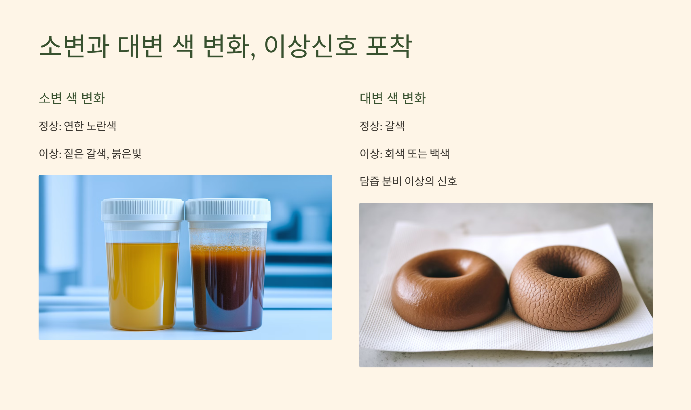 소변과 대변 색 변화, 이상신호 포착