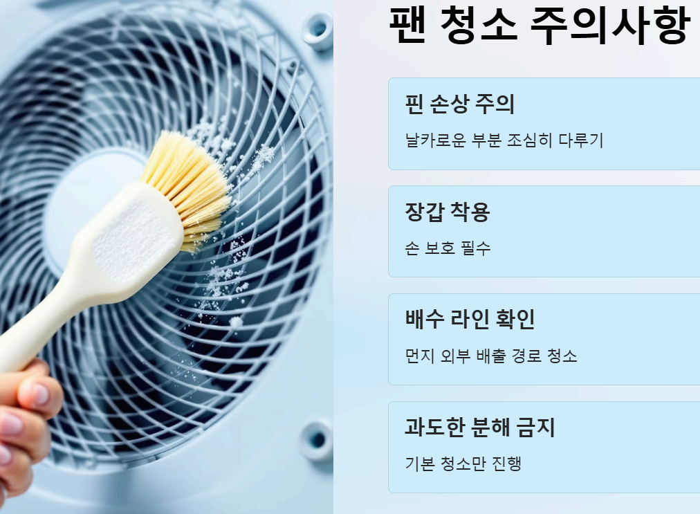 에어컨 팬 청소 및 주의사항