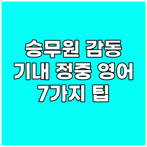 승무원 감동시키는 기내 정중 영어 팁..