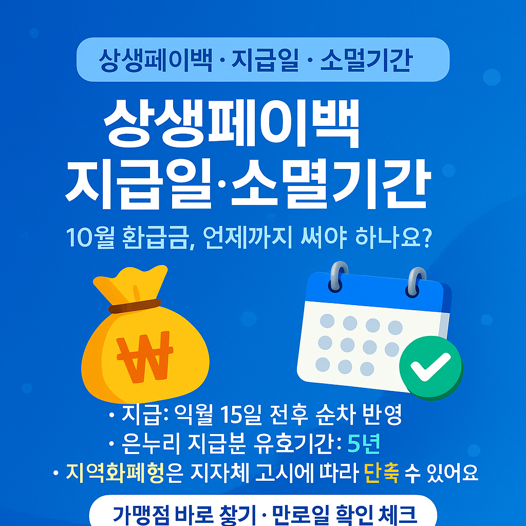 상생페이백 지급일과 소멸기간 &mdash; 캐시백 놓치면 사라집니다