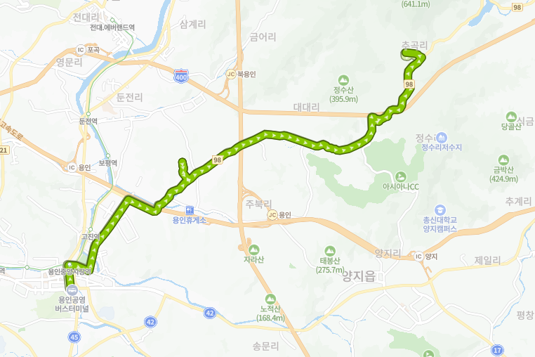 광주-용인-95번-버스-노선-지도