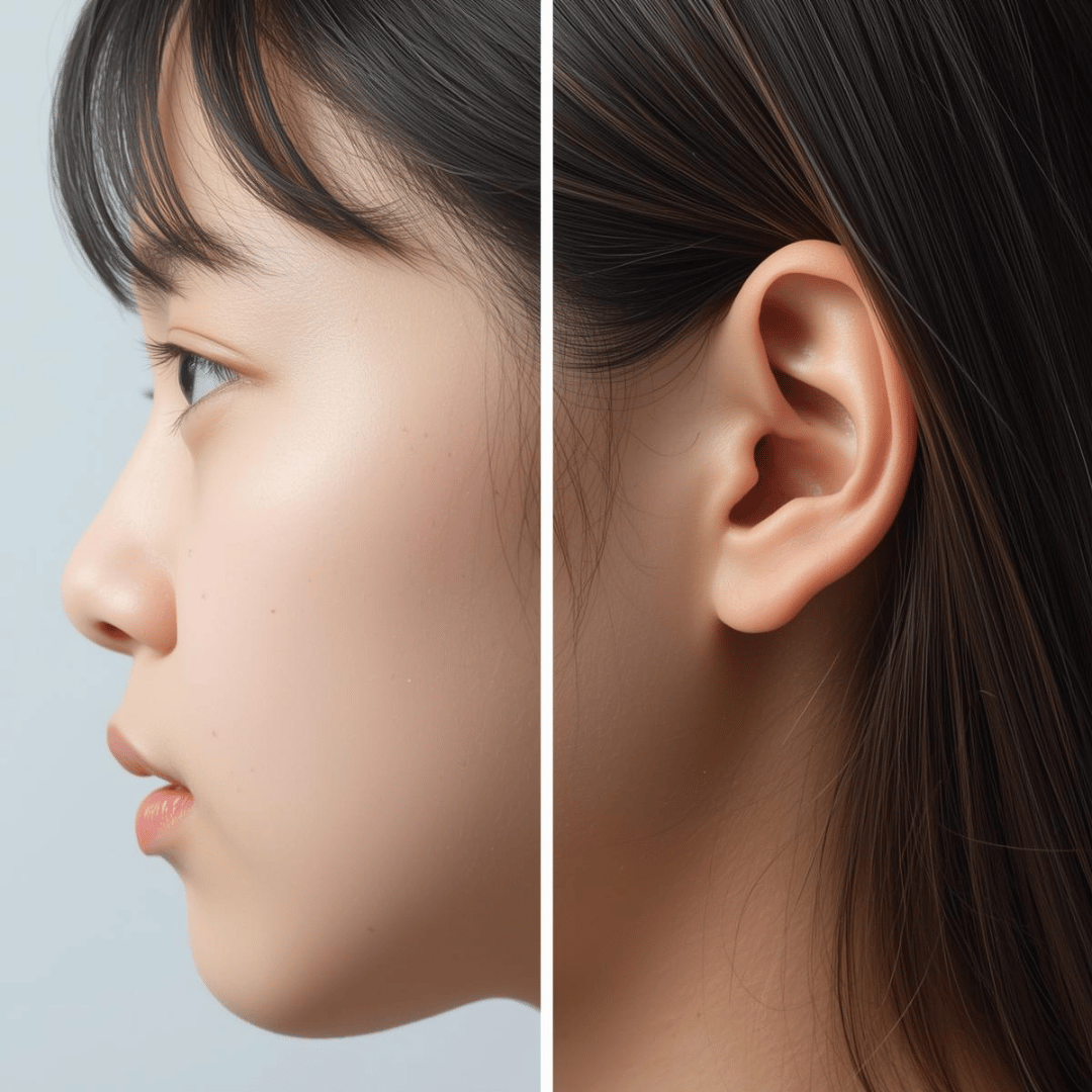 수능 영어 듣기 쉐도잉 훈련의 중요성을 강조하는 학생의 입과 귀 이미지