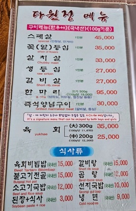 메뉴판