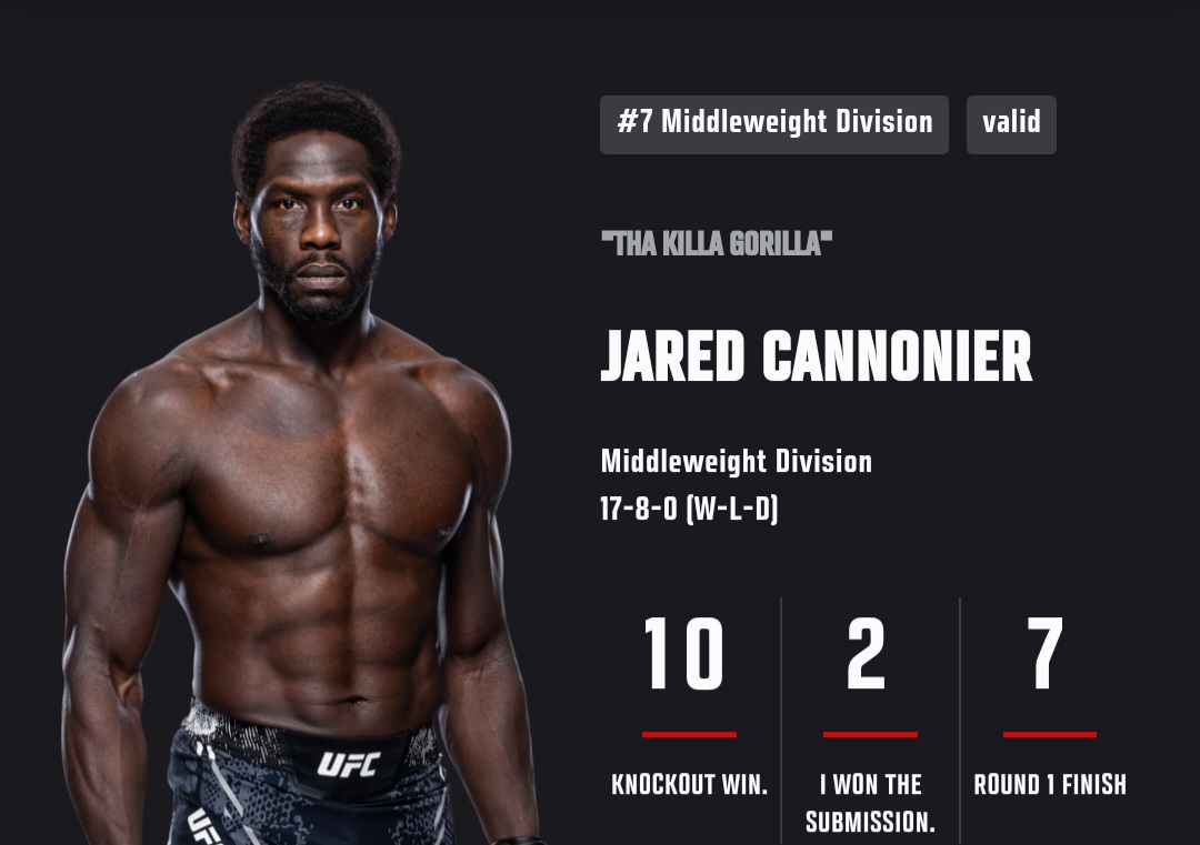 제러드 캐노니어 이종격투기 선수 (출처:UFC 홈페이지)