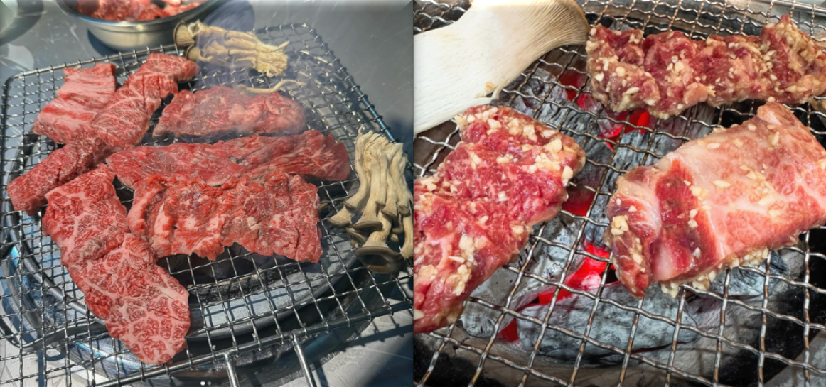 한우-생갈비와-마늘갈비-구이
