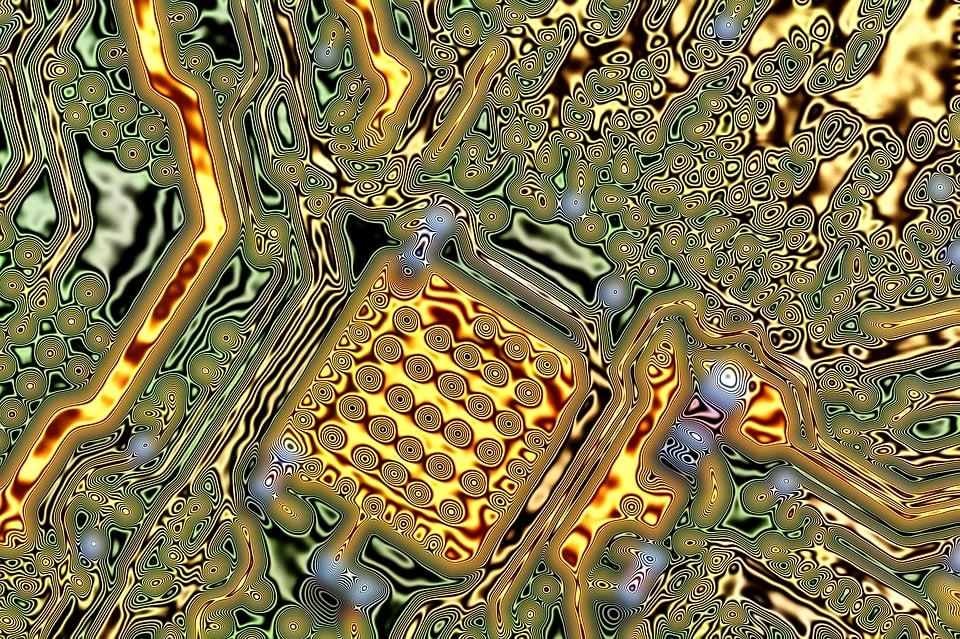 반도체가 사용되는 컴퓨터 마더보드