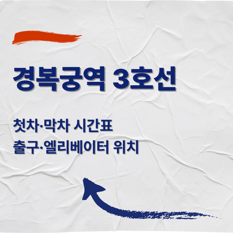 경복궁역 3호선 첫차&middot;막차 시간표(2026)｜출구&middot;엘리베이터 위치