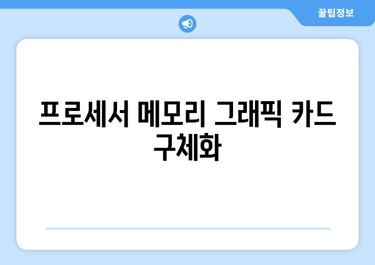 프로세서 메모리 그래픽 카드 구체화