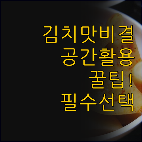 공간 활용성부터 김치 맛 유지까지 나..