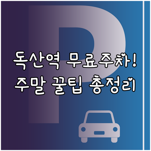 독산역 주말 무료 주차 구간 및 대형..