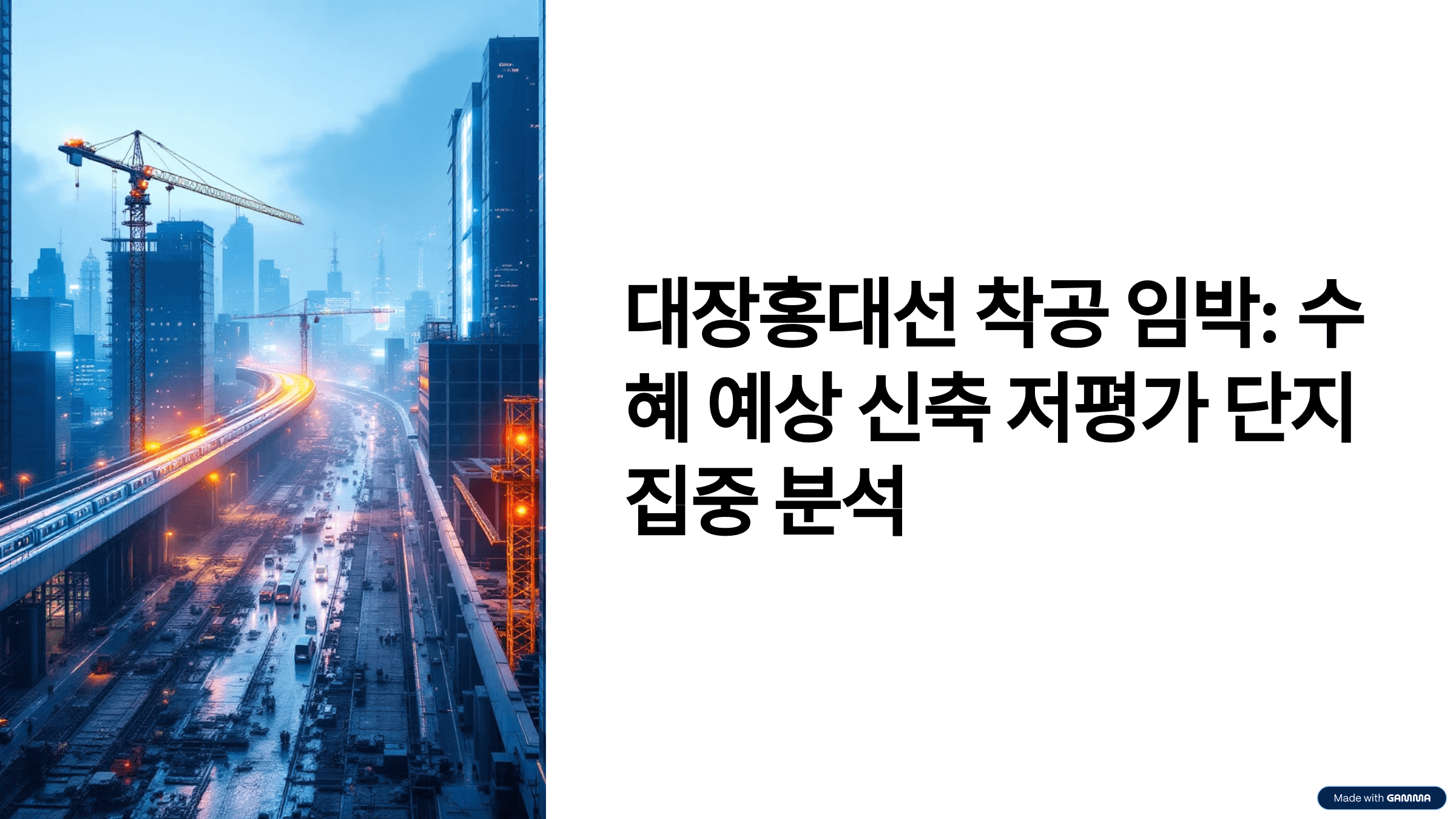 대장 홍대선 착공 임박 수혜 예상 신축 저평가 단지 집중 분석